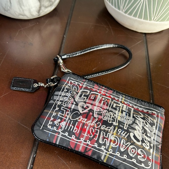 Coach Poppy Black and Red Wristlet - Picture 3 of 6